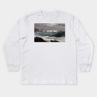Early Morning After a Storm at Sea by Winslow Homer Kids Long Sleeve T-Shirt